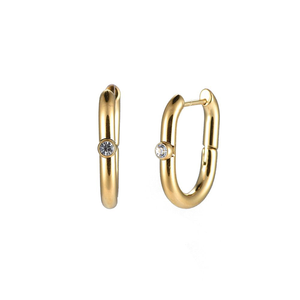 Diamond square oorbellen