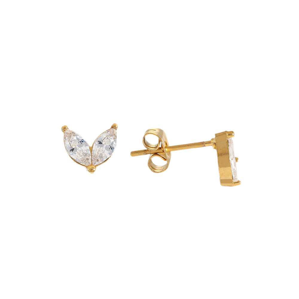 Diamanten leaf oorbellen