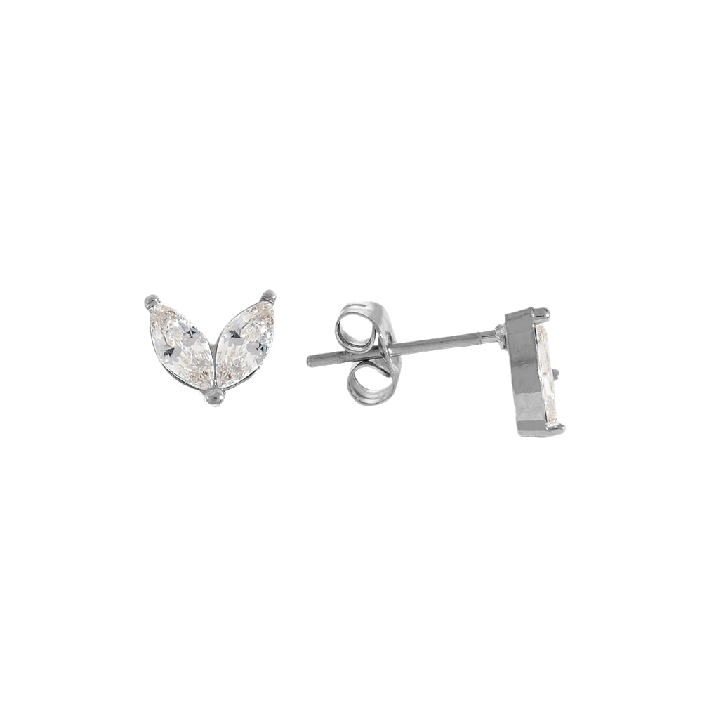 Diamanten leaf oorbellen