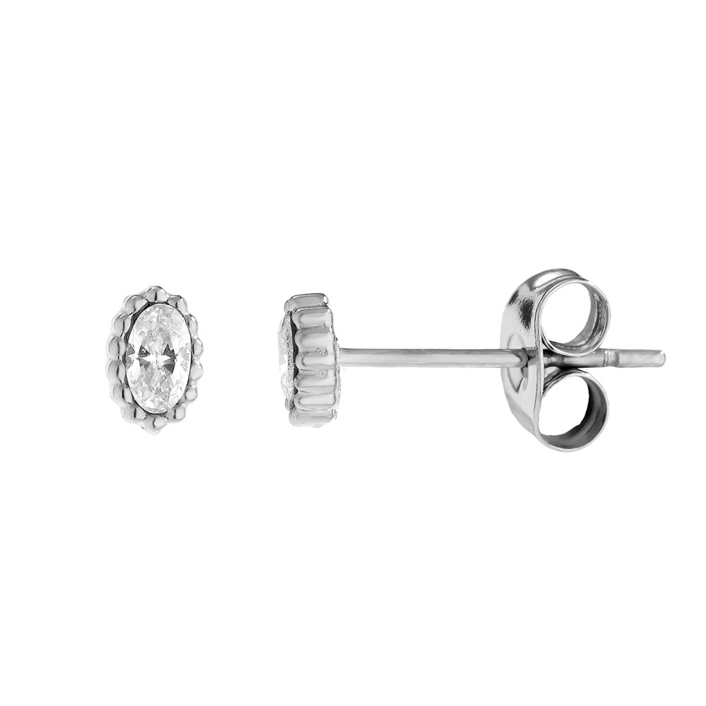 Diamanten ovale oorbellen