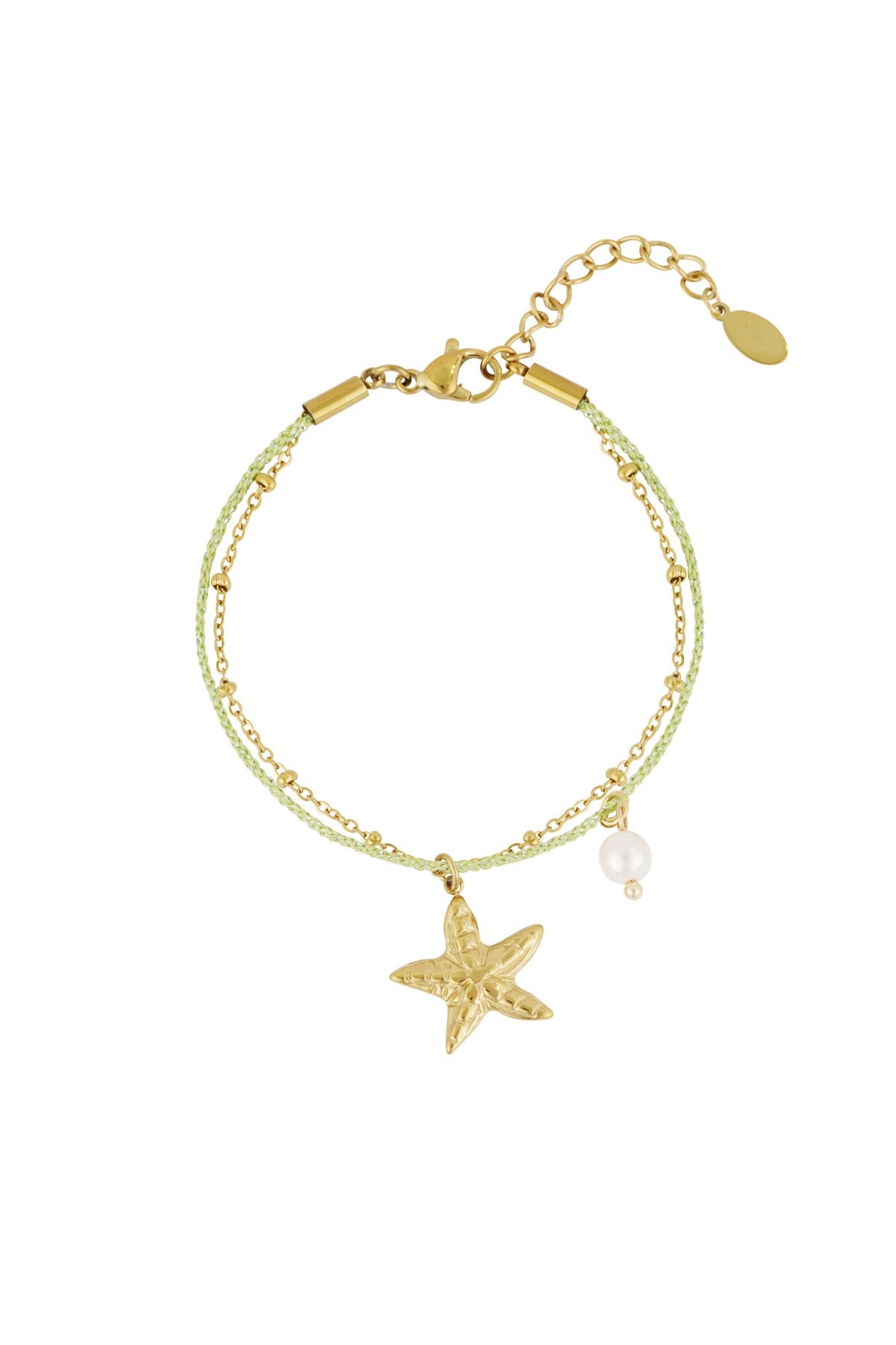 Zeester met parel armband