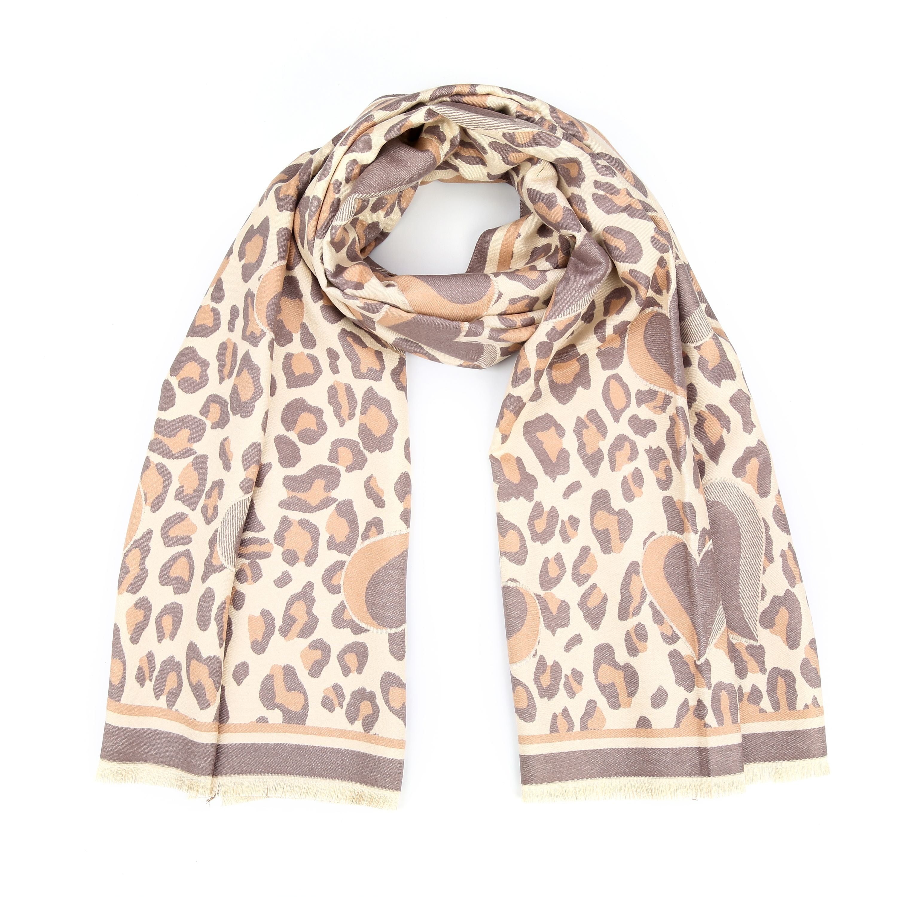 Love leopard sjaal - Khaki