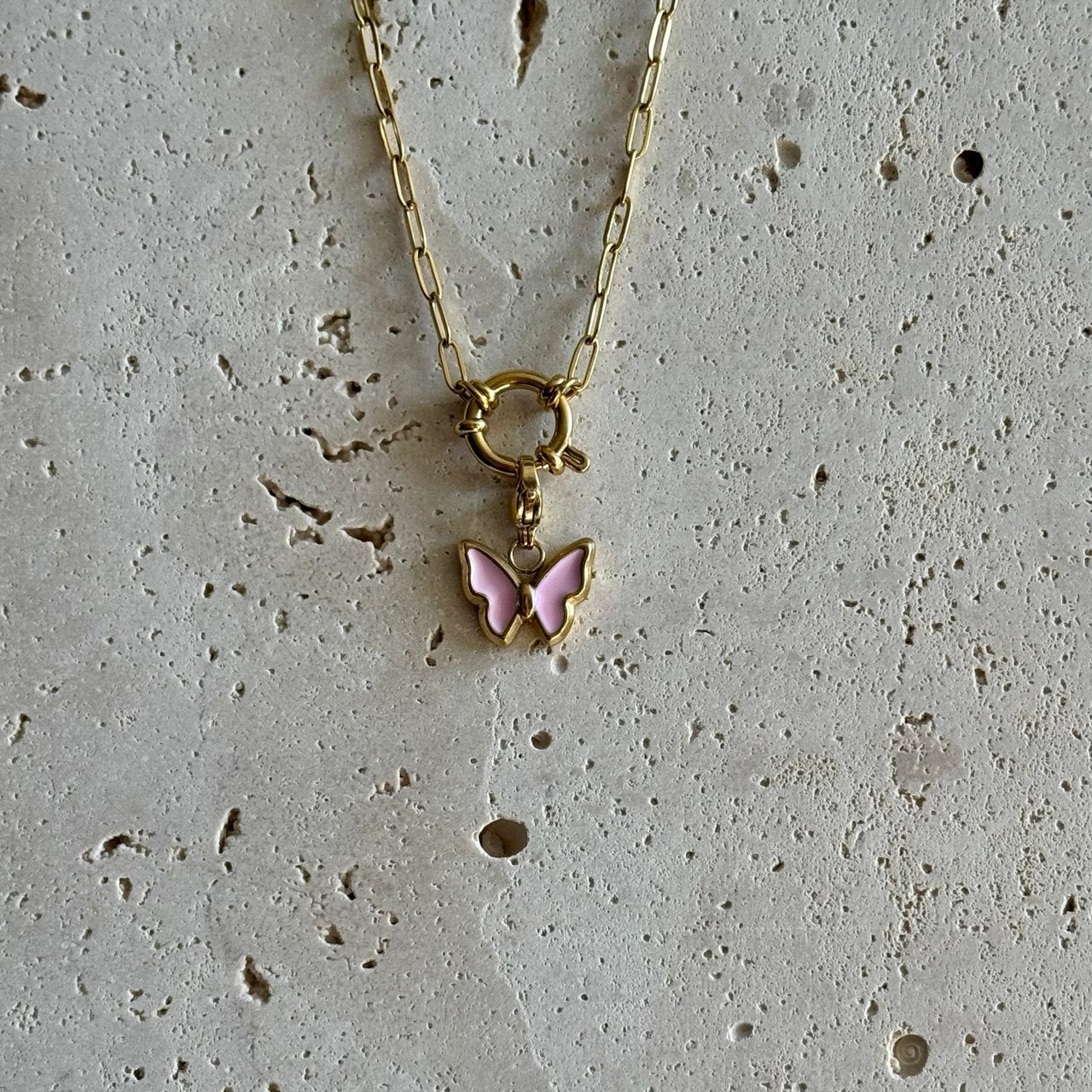 Pink butterfly bedel