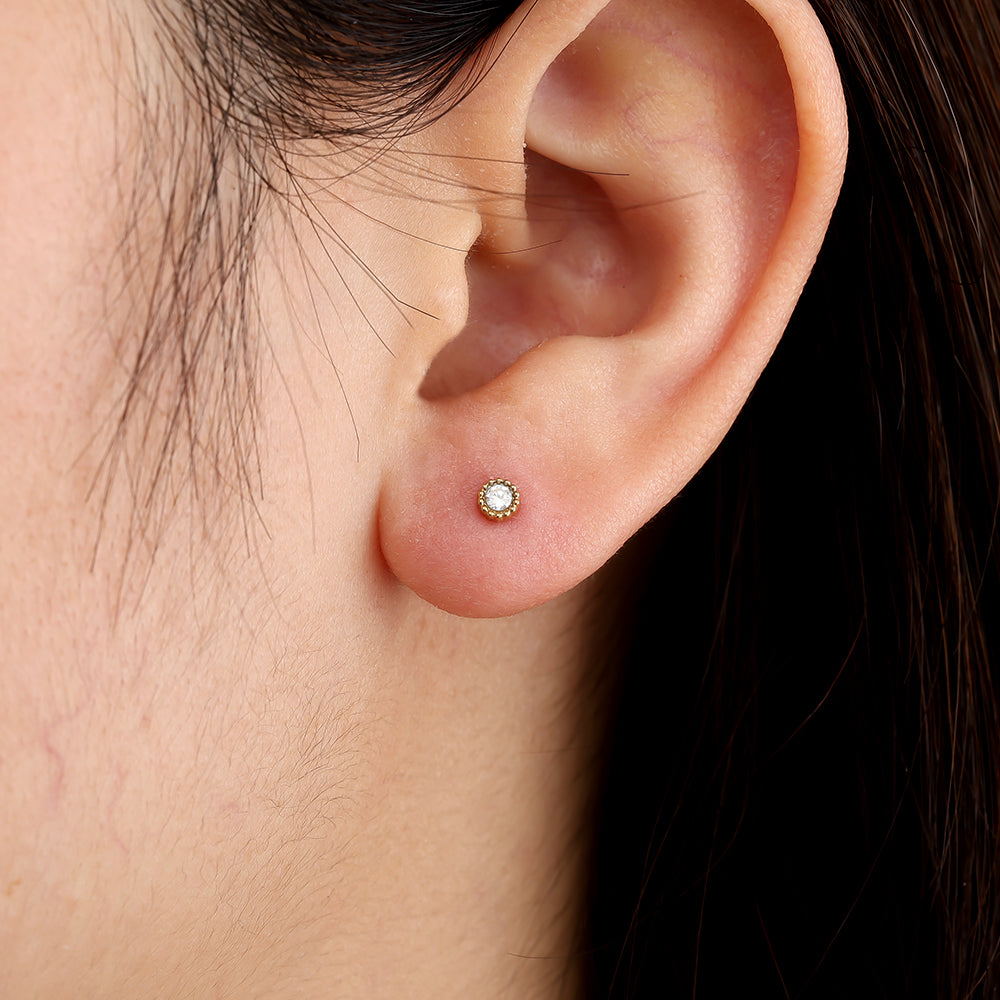 Diamanten ronde oorbellen